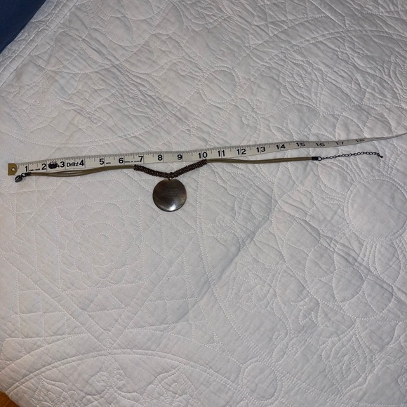 Lia Sophia Harvest Moon Mother of Pearl or Abalone Cord Necklace 18” - Picture 2 of 4